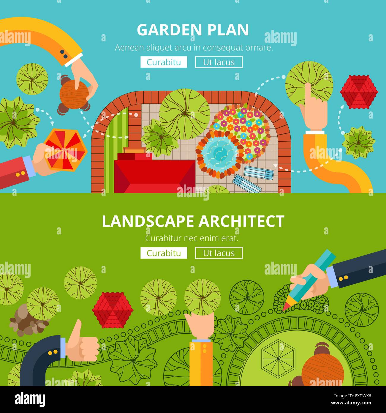 Landscape garden design concept poster Stock Vector Image & Art Alamy