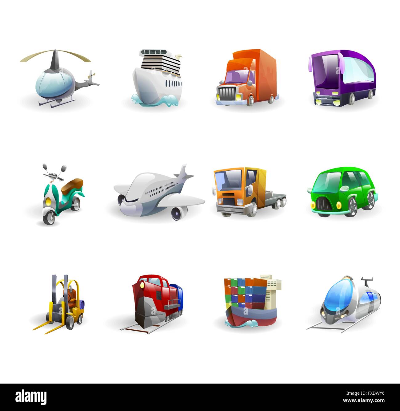 Transport And Delivery Icons Set Stock Vector Image & Art - Alamy