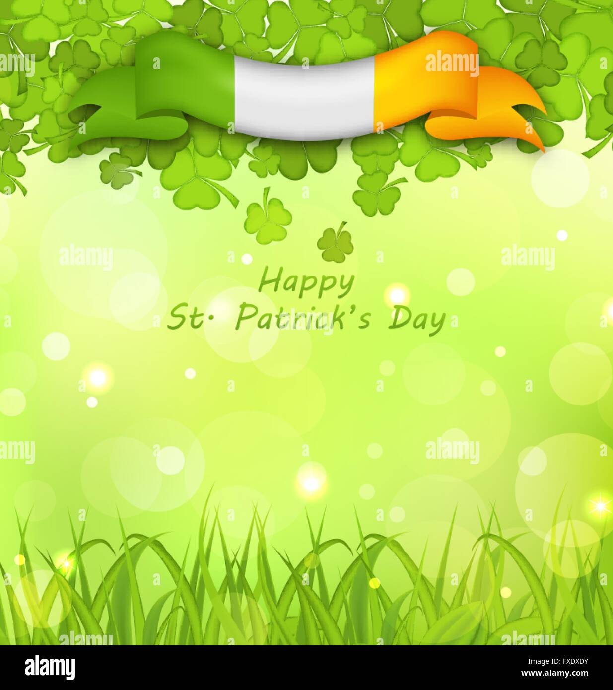 Glowing Nature Background with Clovers Stock Vector Image & Art - Alamy