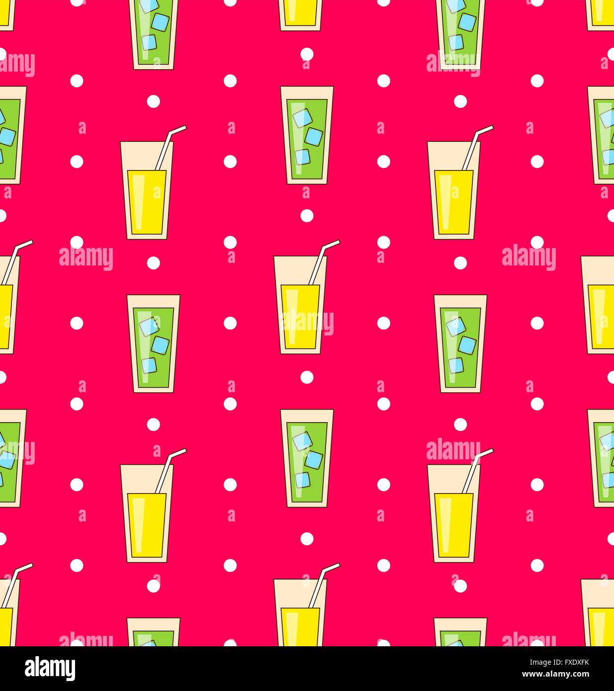Summer drink seamless pattern Stock Vector Images - Alamy