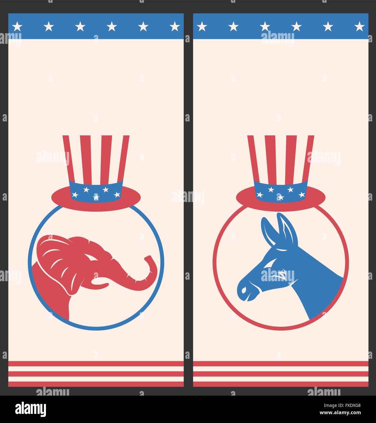 Banners for Advertise of United States Political Parties Stock Vector