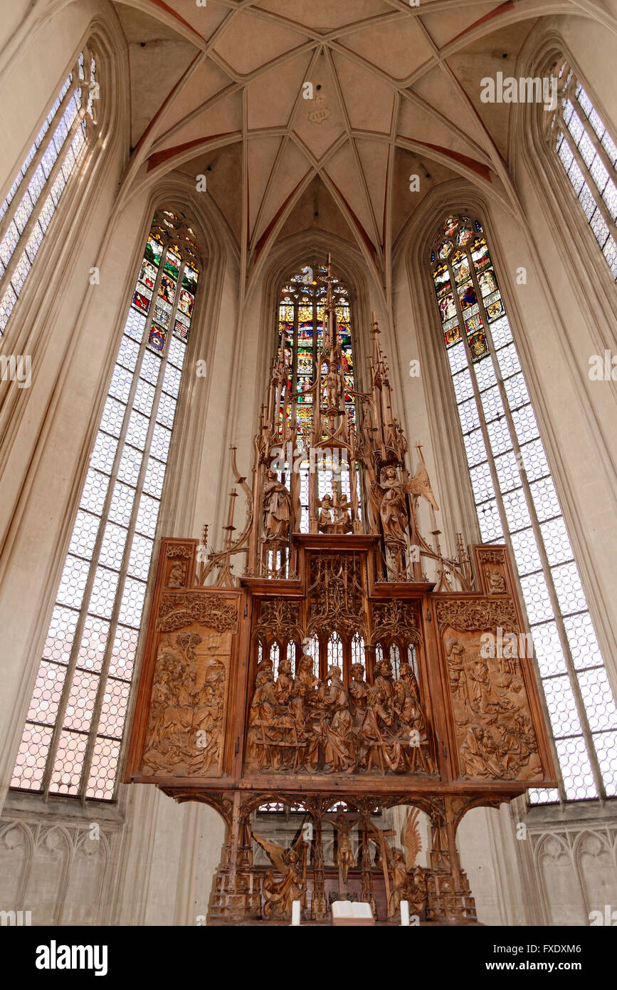 Chancel with Holy Blood Altar by Tilman Riemenschneider, St. Jacob&#39;s Church, Rothenburg ob der Tauber, Middle Franconia Stock Photo