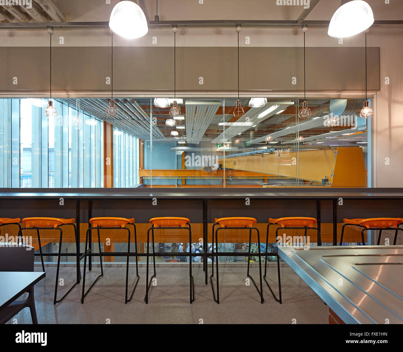 Interior view of engineering cafe. City of Glasgow College Riverside Campus, Glasgow