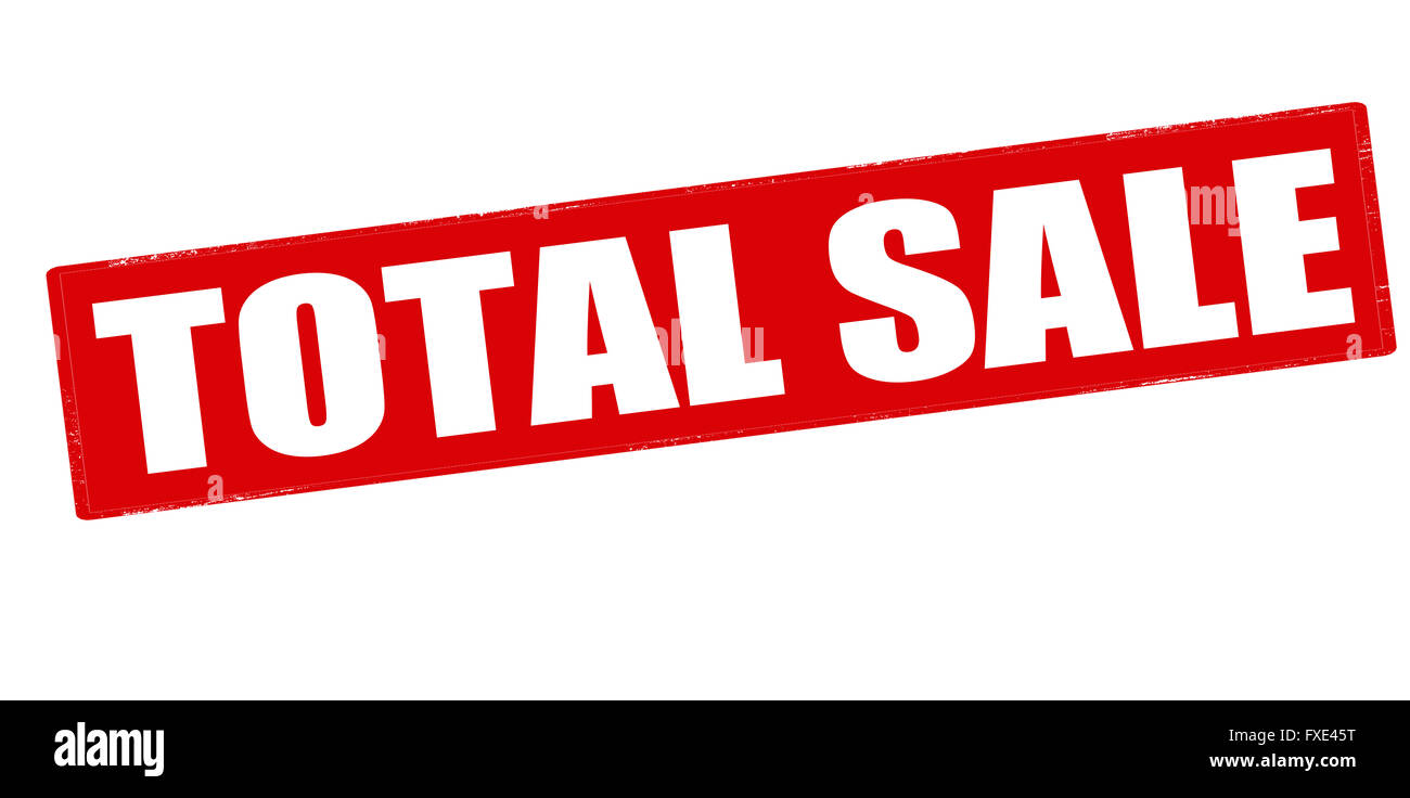 Rubber stamp with text total sale inside, vector illustration Stock