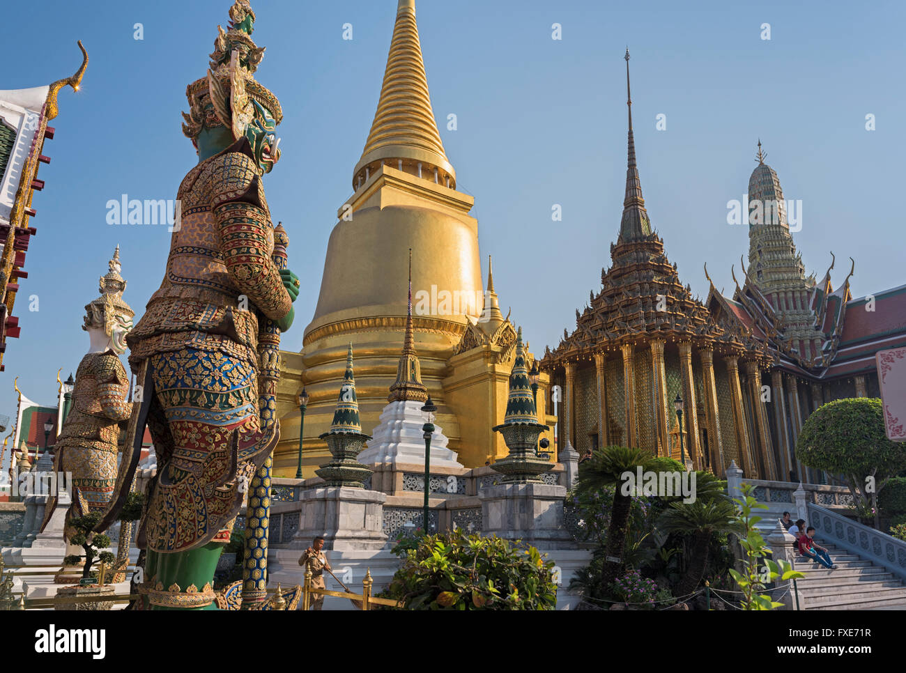 Wat Phra Kaew Grand Palace Bangkok Thailand Stock Photo