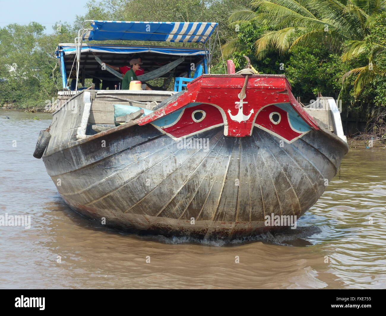 Vietnam, Mekong River Delta, river barge Stock Photo