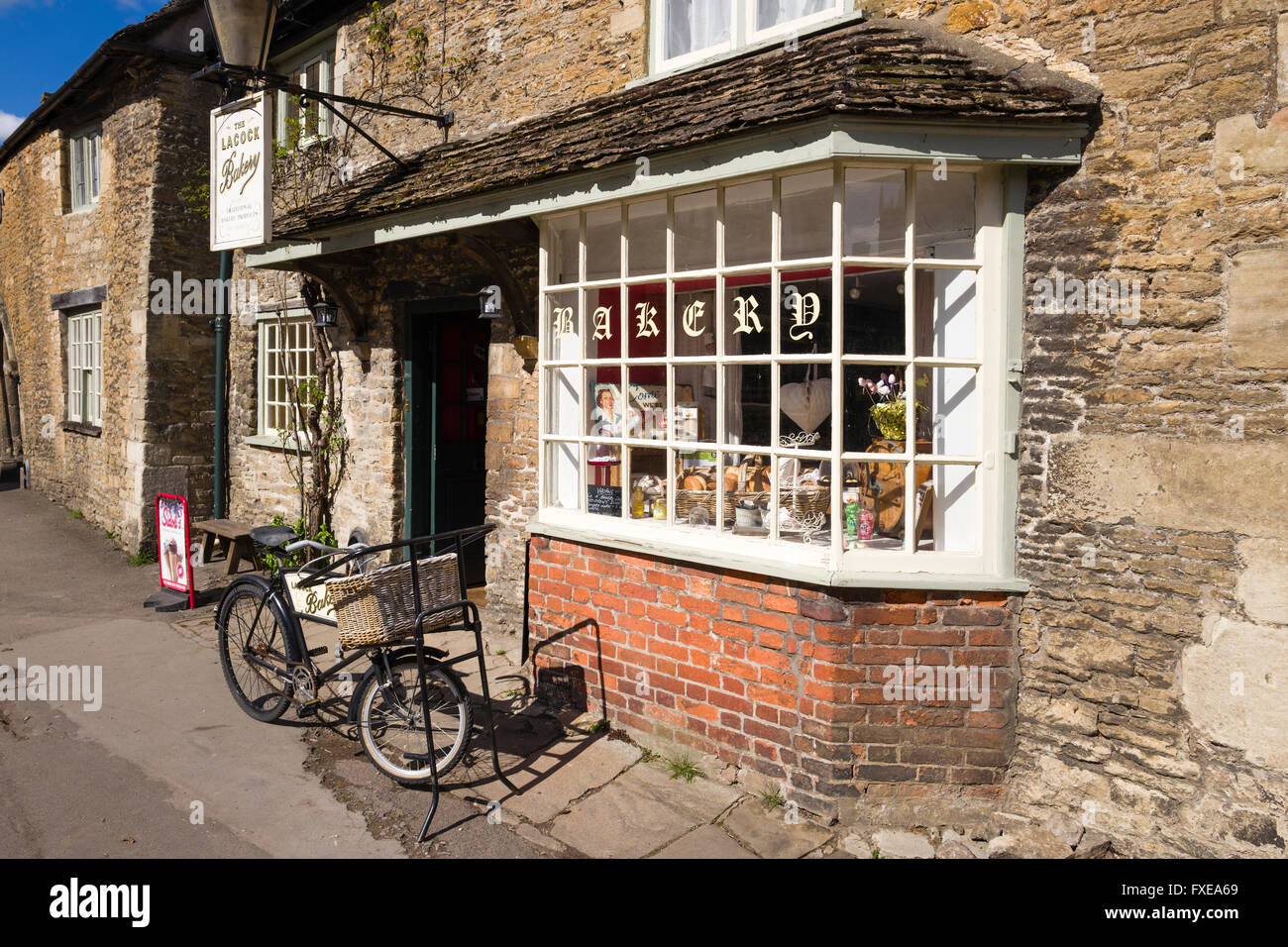The Lacock BAKERY in a NT village in Wiltshire UK Stock Photo