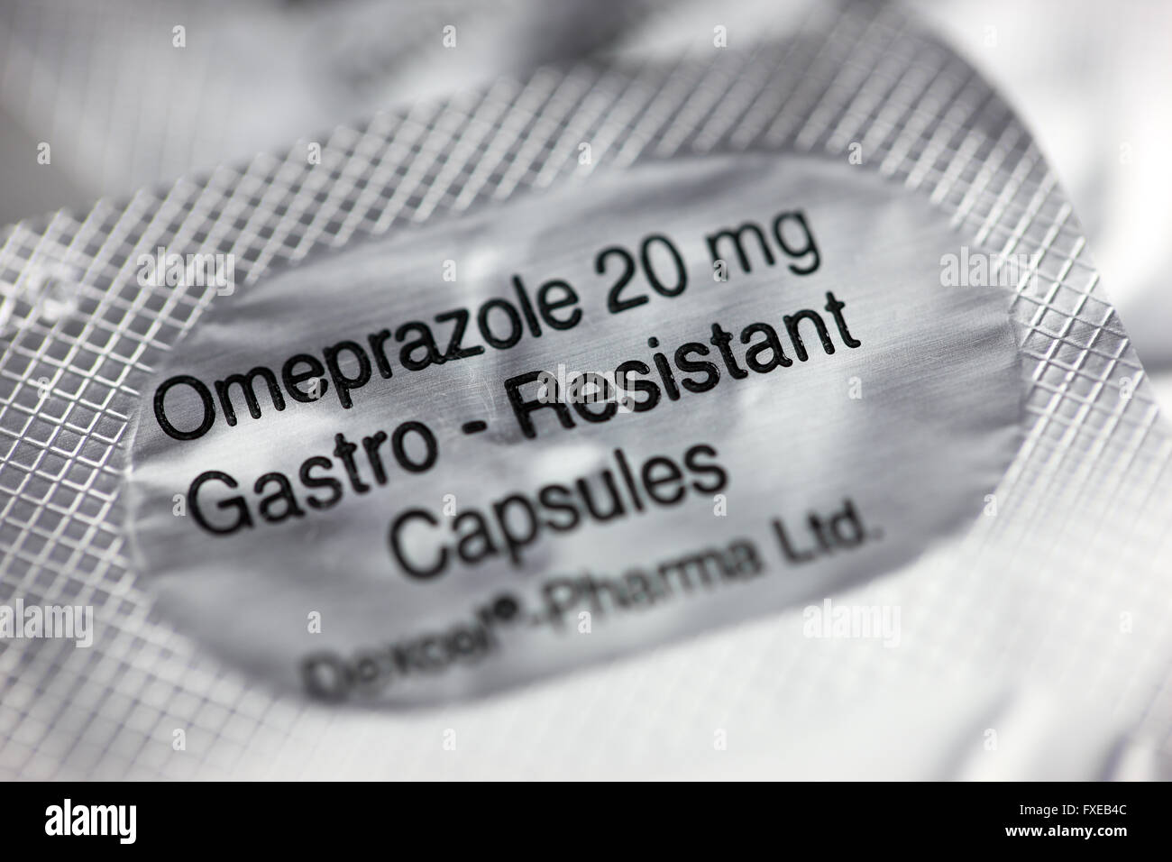 Omeprazole capsules for gastroesophageal reflux disease (GERD) Stock Photo