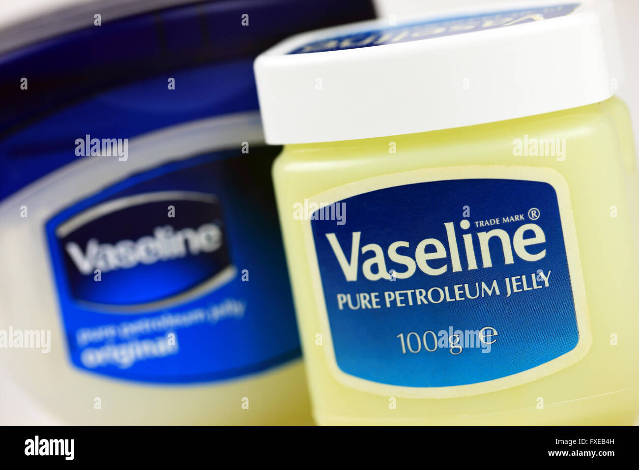 Jars of Vaseline Petroleum Jelly Stock Photo