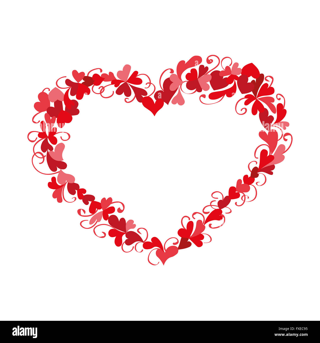 Valentines Day postcard Image in the shape of a hearts Stock Photo