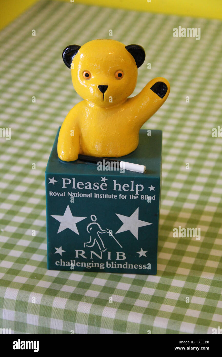 Sooty Royal National Institute for the Blind Collecting Box Stock Photo