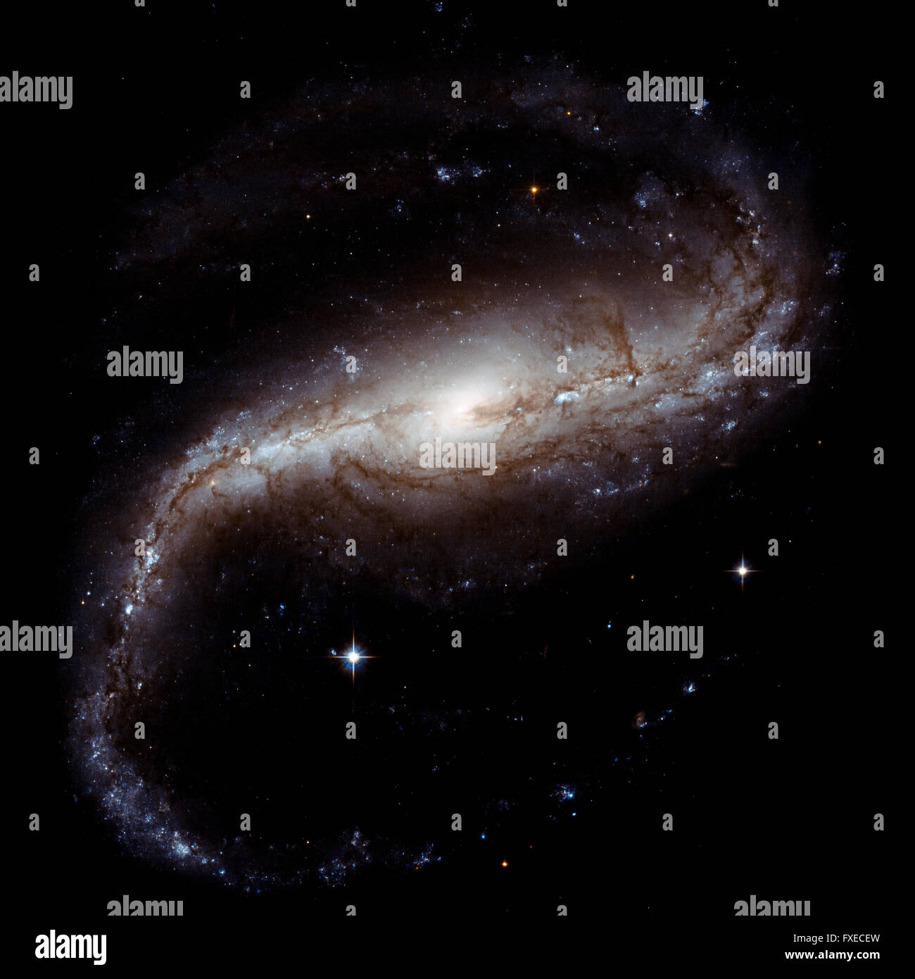 The galaxy system with a bright optical center Stock Photo