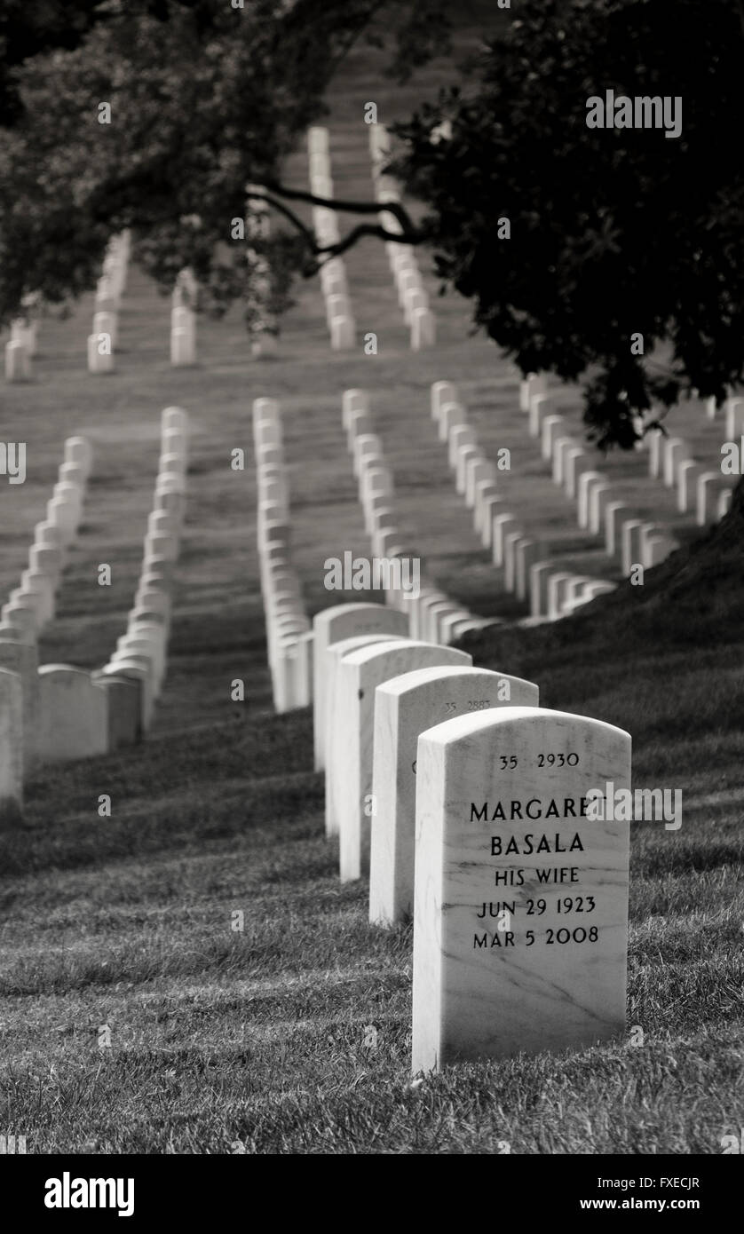 Heroes Wife. A grave stone of a soldier's wife. Stock Photo