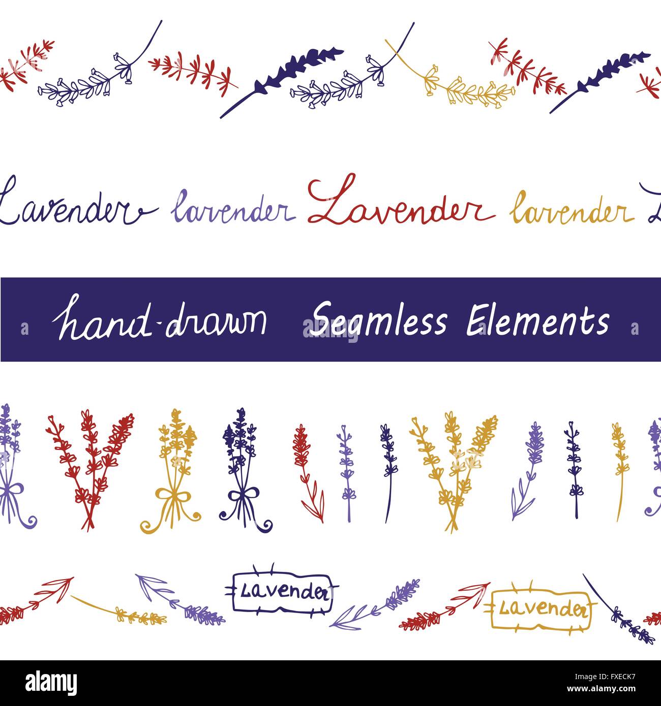 Lavender Seamless elements set Stock Vector Image & Art - Alamy