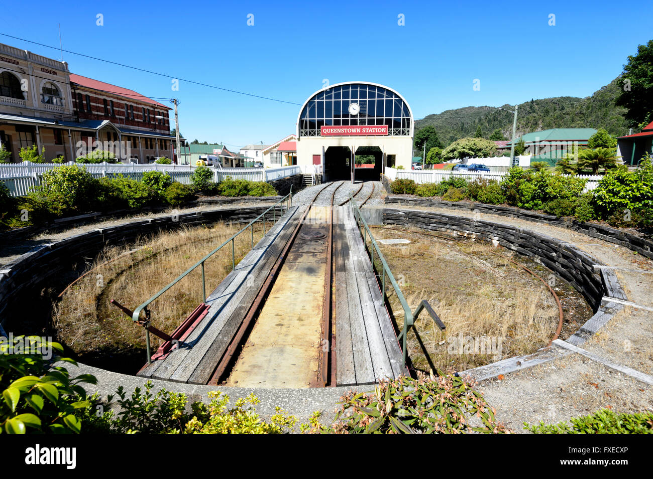 The Historic Queenstown Station, Queenstown, Tasmania, Australia Stock