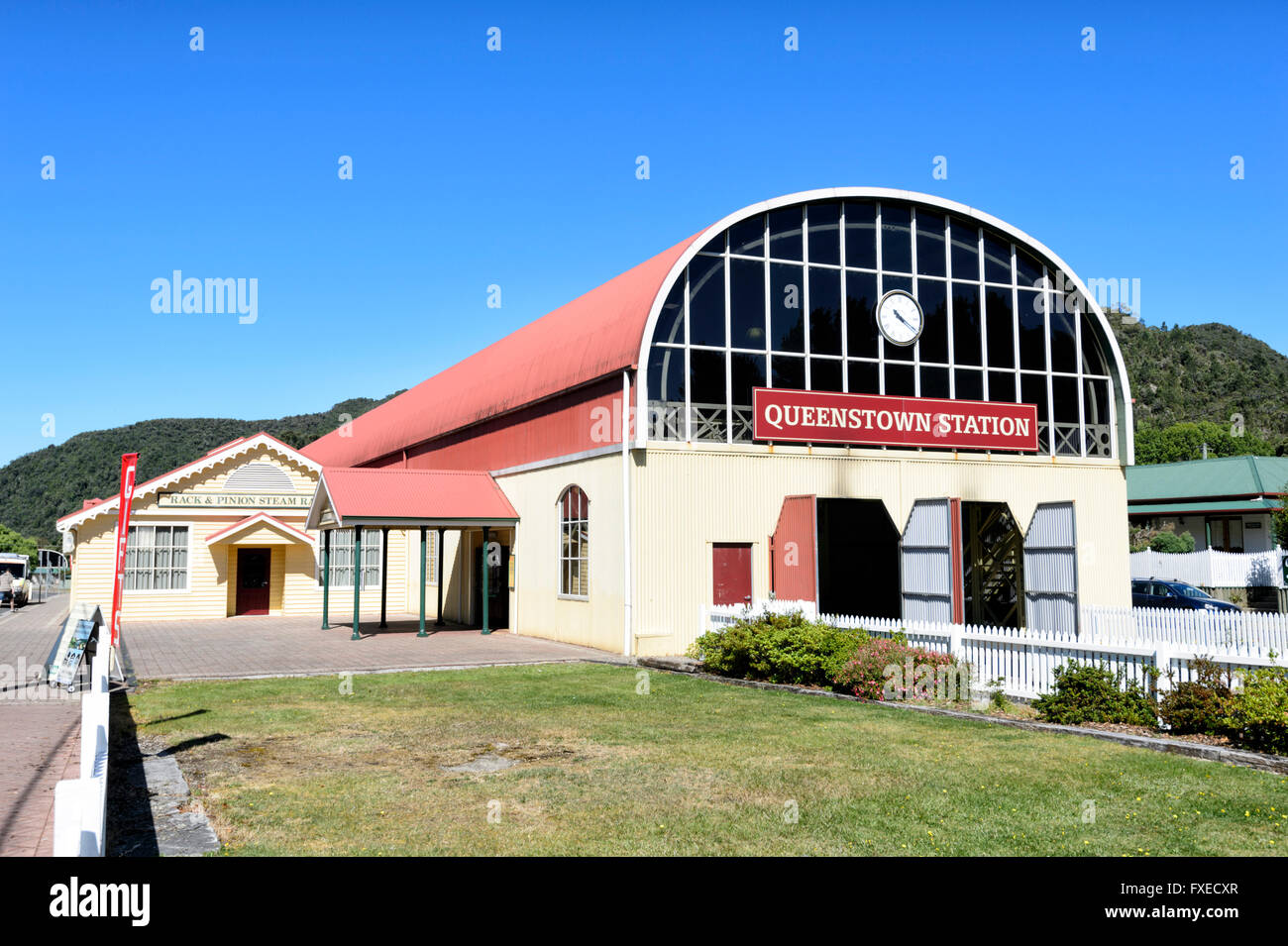 The Historic Queenstown Station, Queenstown, Tasmania, Australia Stock