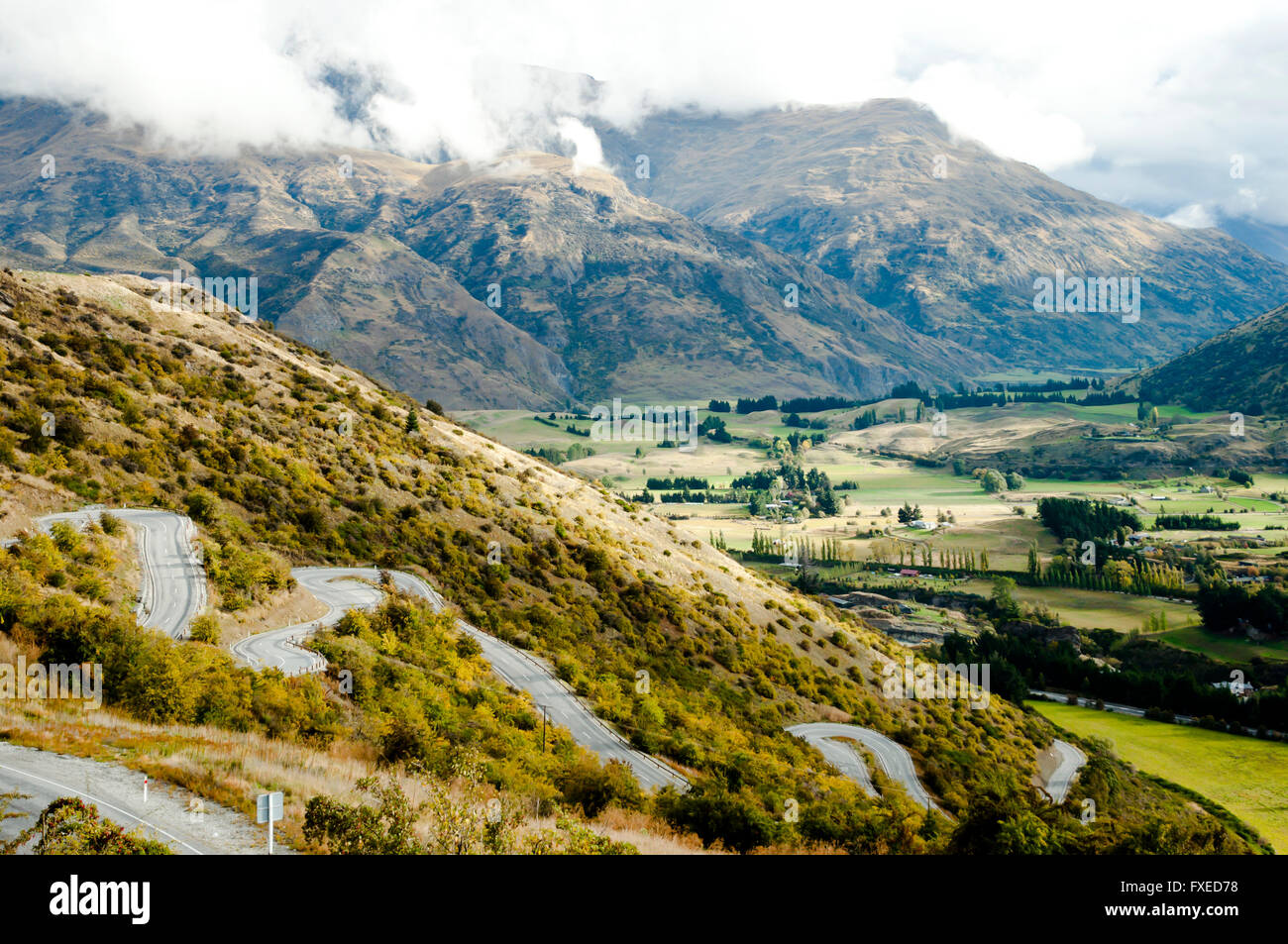 Zig Zag Road New Zealand Stock Photo Alamy