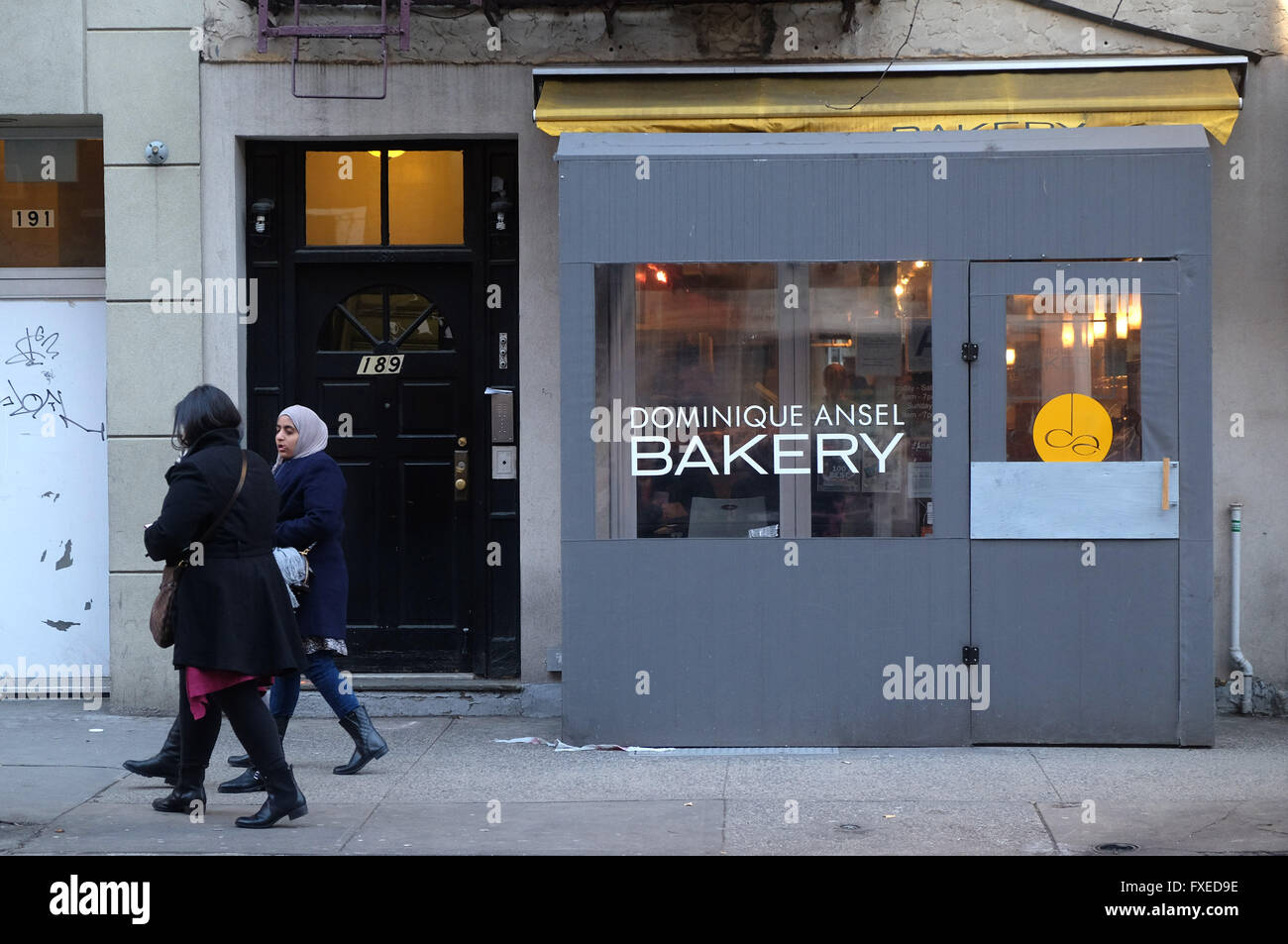 The Dominique Ansel Bakery famous for the Cronut, a donut and croissant hybrid in New York City, USA. Stock Photo