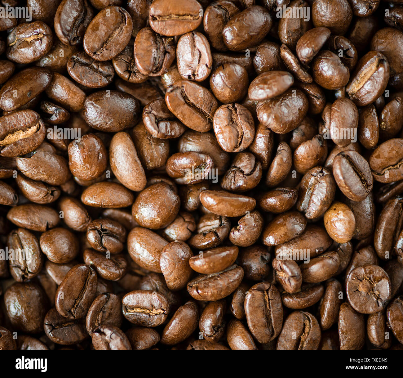 Close-up of many roast Espresso coffee beans. Whole beans Stock Photo