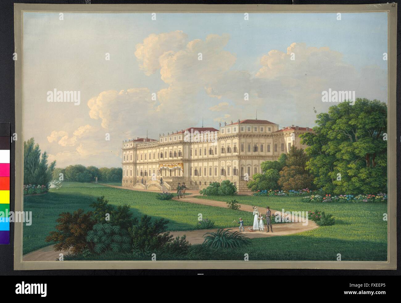 Cod. Min. 80, Tf. 65: Landschaften in Österreich und Italien: Königliches Schloß Monza Stock Photo
