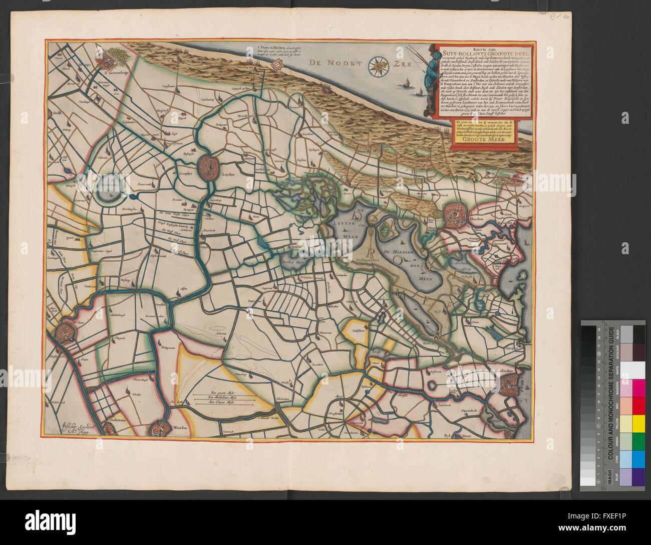 Landkarte der Ausdehnung des Haarlemmermeeres Stock Photo