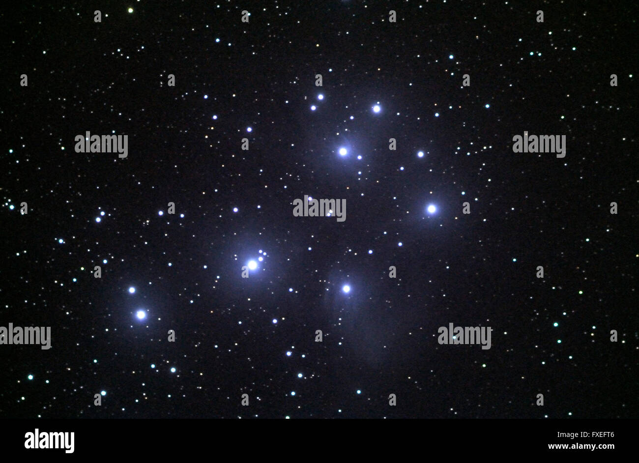 The Pleiades star cluster Stock Photo