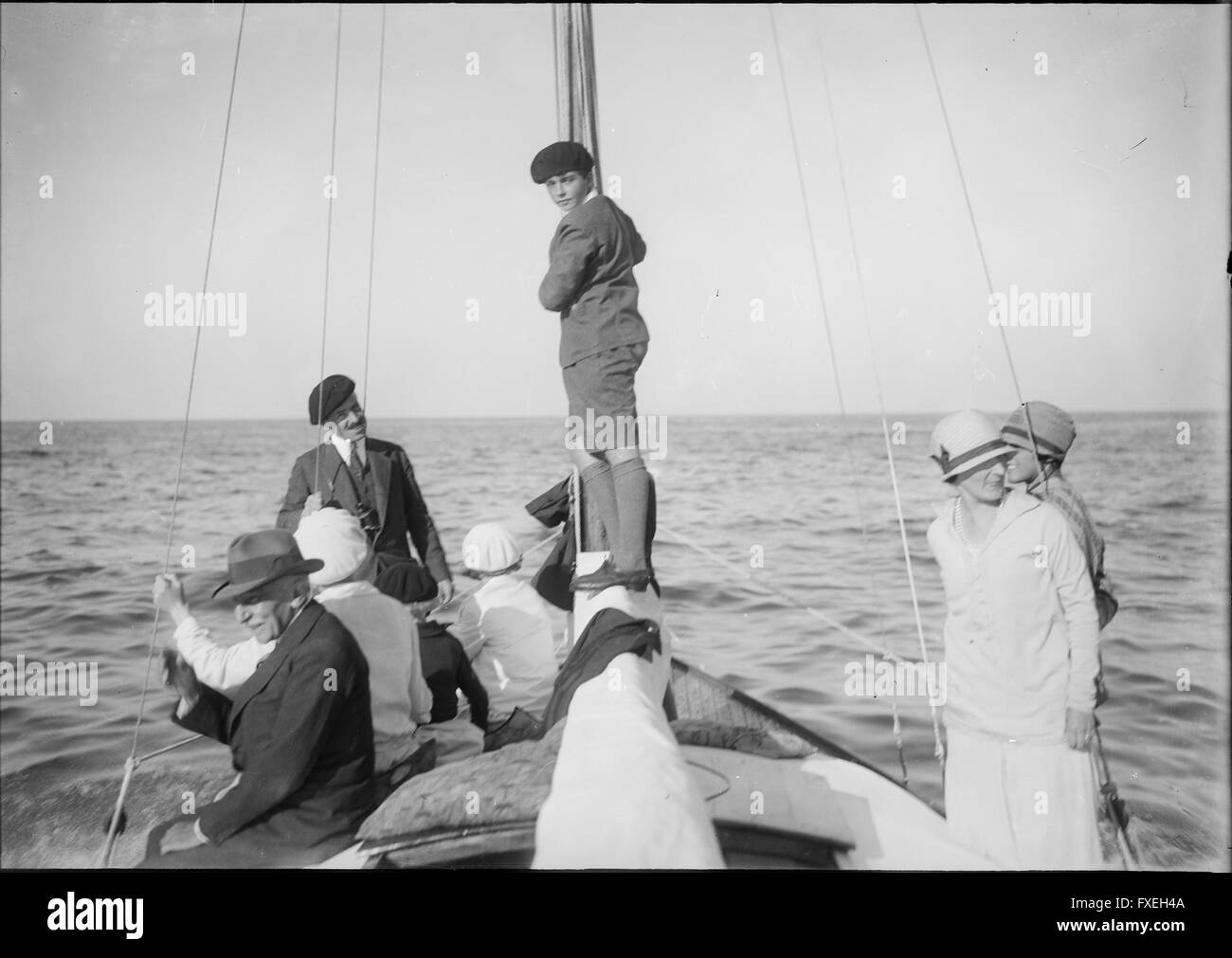 Bootsfahrt mit Otto Habsburg und seinen Geschwistern Stock Photo