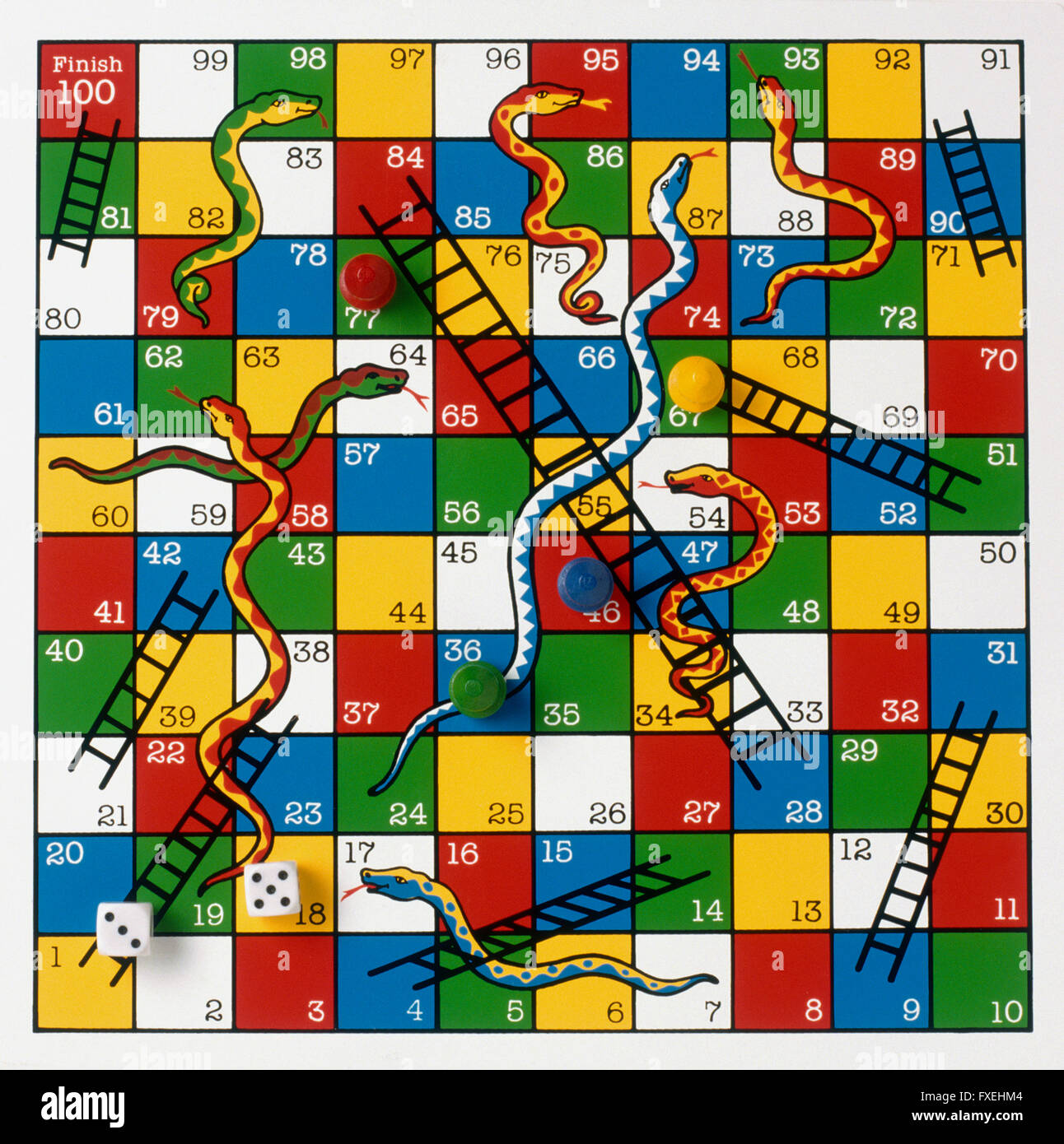 Snakes And Ladders Board Game Stock Photo Alamy