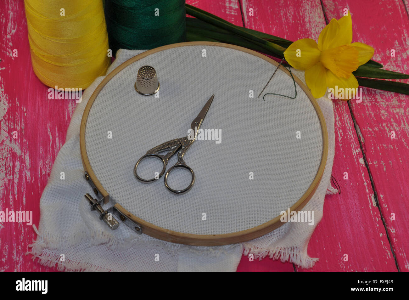 Embroidery tools hi-res stock photography and images - Alamy