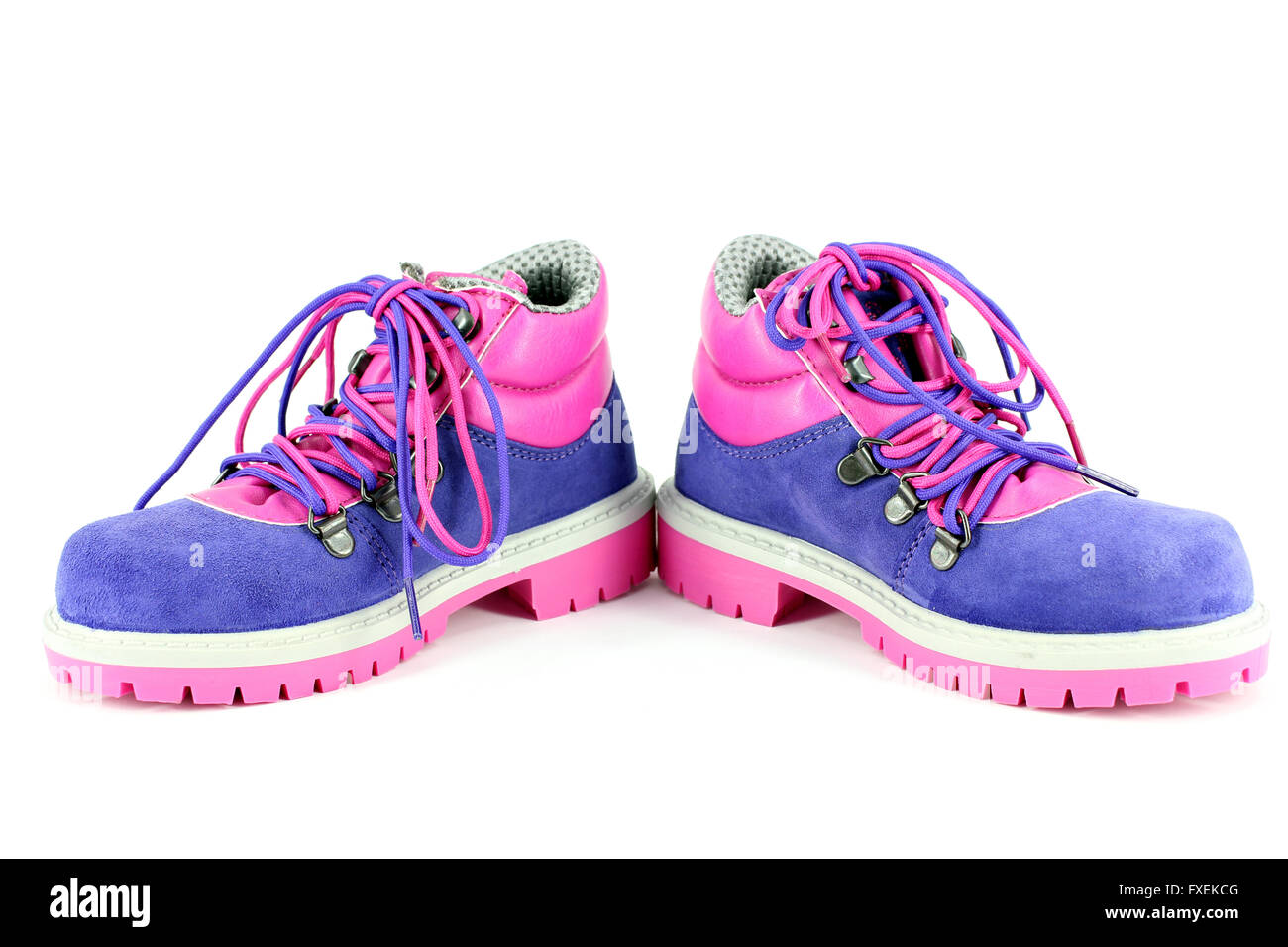children's hiking boots on white Stock Photo Alamy