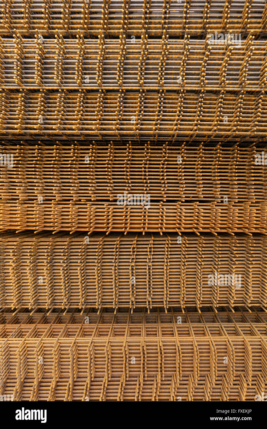 Stacked steel wire fabric Stock Photo Alamy