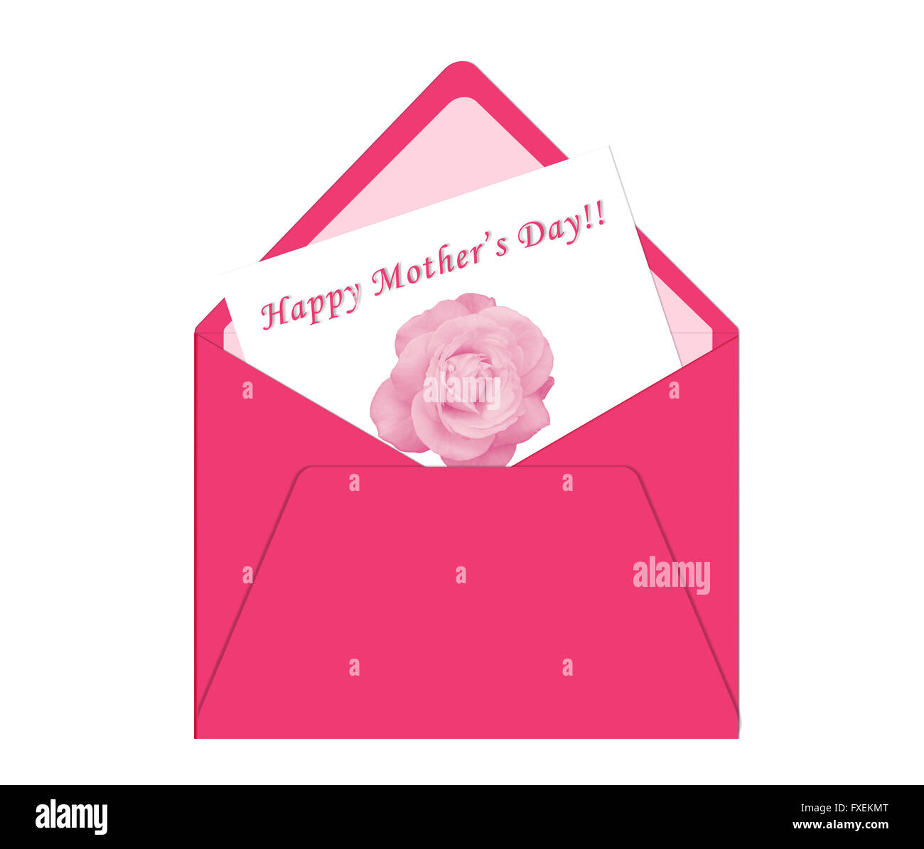 Greeting card for Mothers Day in pink color Stock Photo - Alamy
