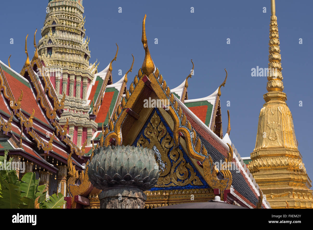 Wat Phra Kaew Grand Palace Bangkok Thailand Stock Photo