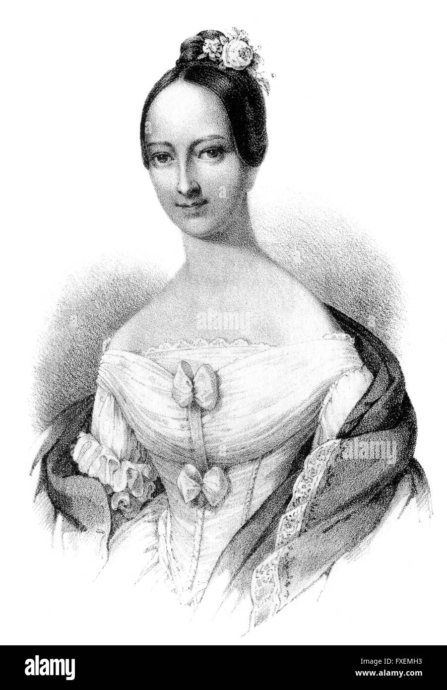 Helene of Mecklenburg-Schwerin, 1814-1858, a French Crown Princess of Orléans, Helene Luise Elisabeth, Herzogin zu Mecklenburg, Stock Photo