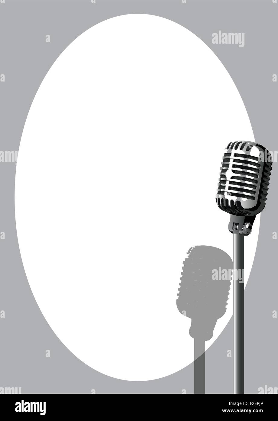 A microphone ready on stage against a white background Stock Vector ...