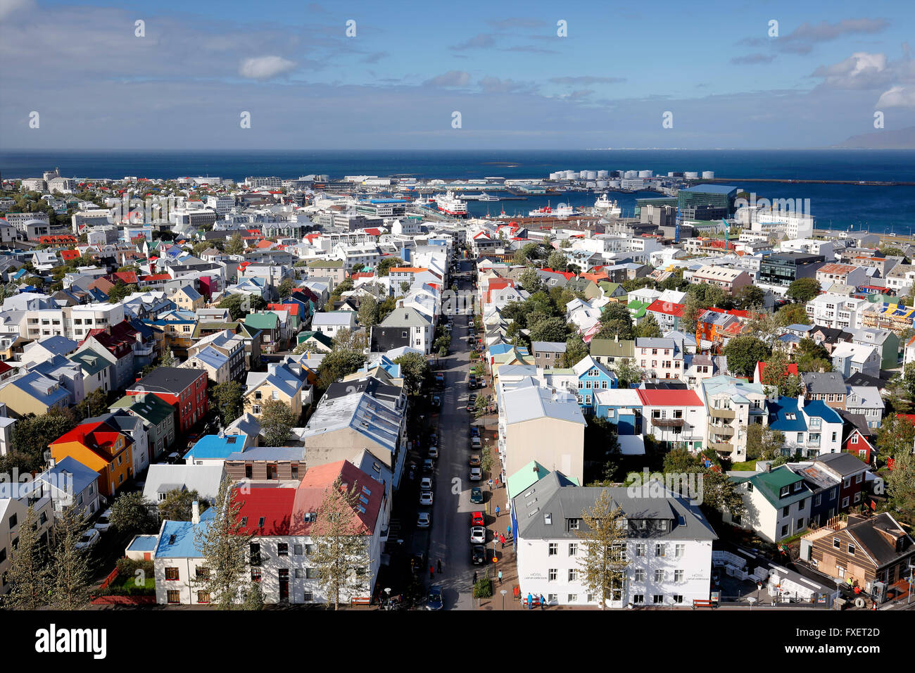 Aerial view of Reykjavik, Iceland Stock Photo