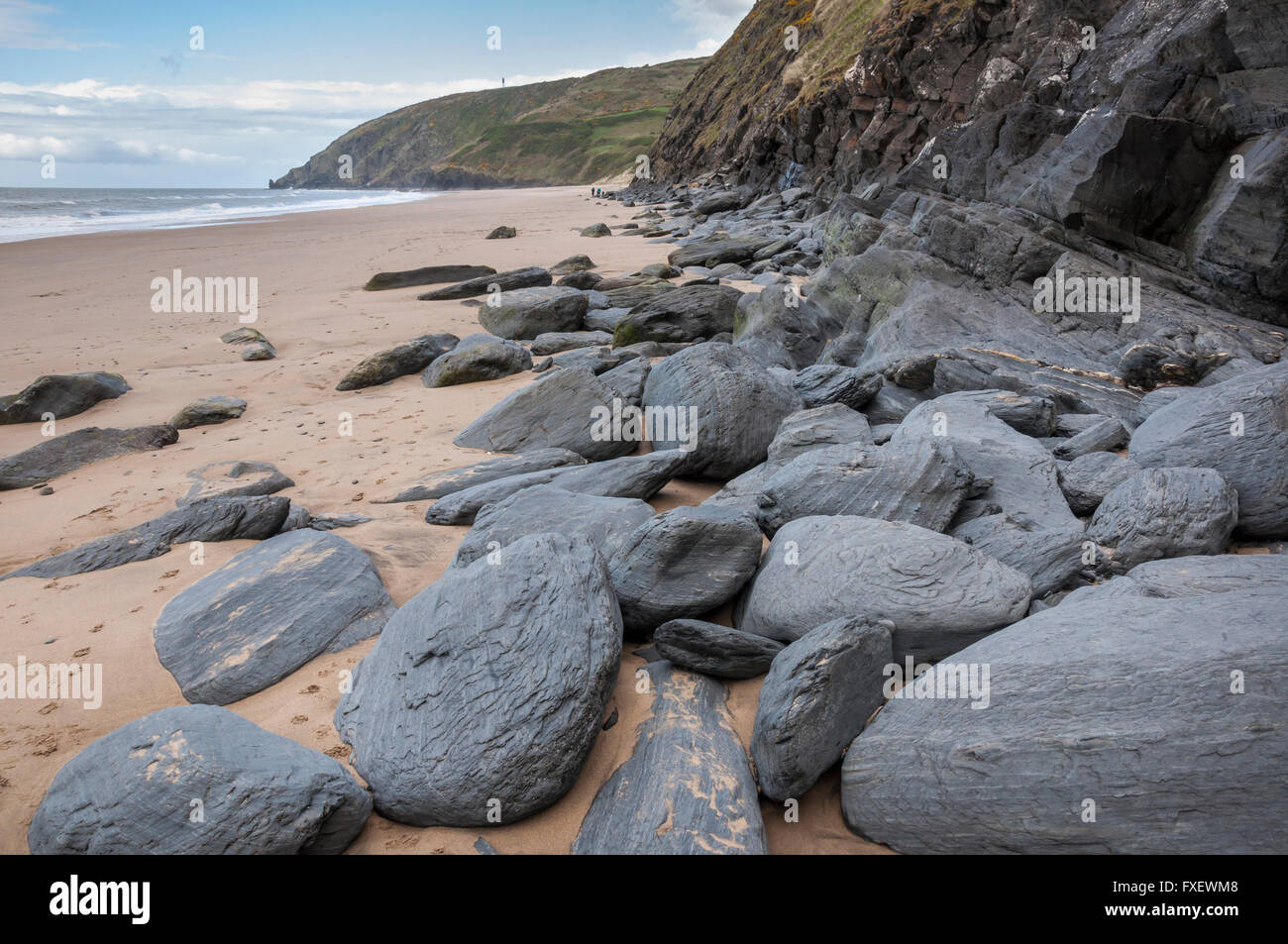 Penbryn beach in west Wales. Stock Photo