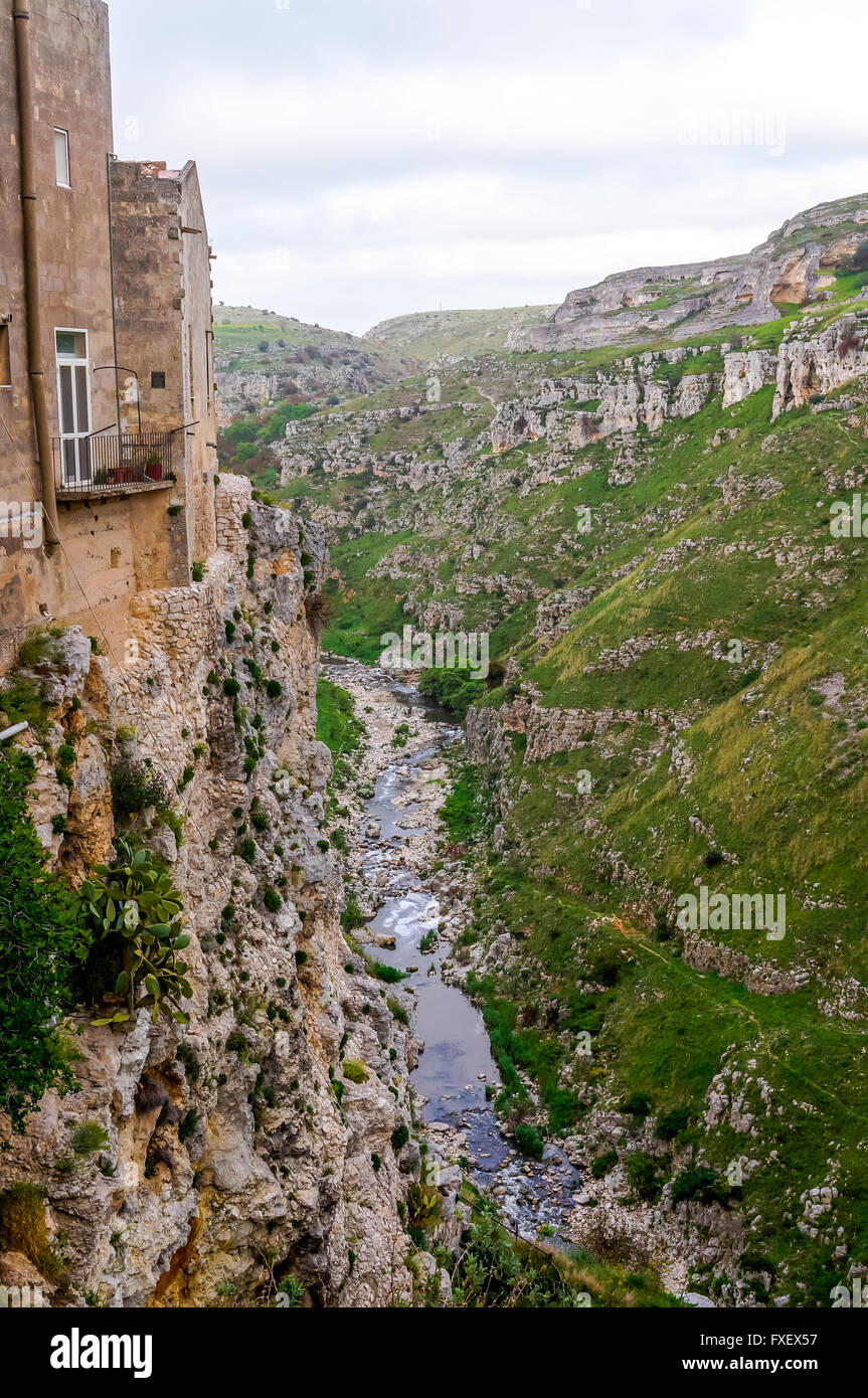 Gravina river valley in Matera, Italy Stock Photo Alamy