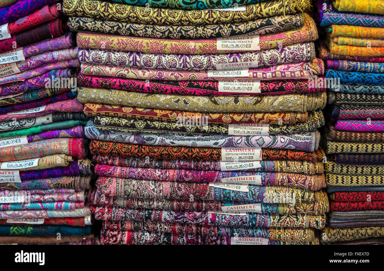 Fabrics shop on Arab market that sprawls across Christian and Moslem