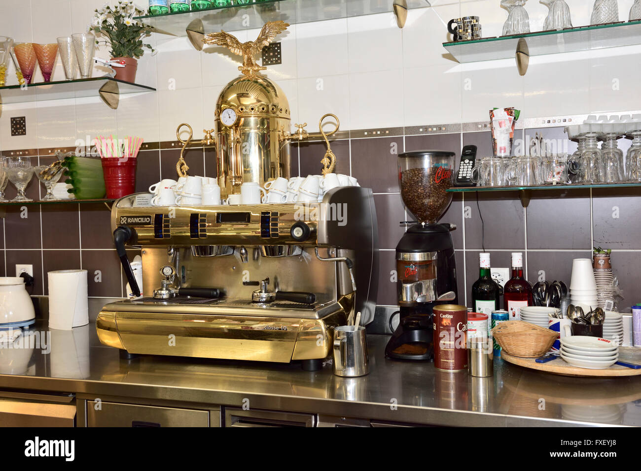 New Retro Designed Commercial Coffee Machine Stock Photo 1535570249