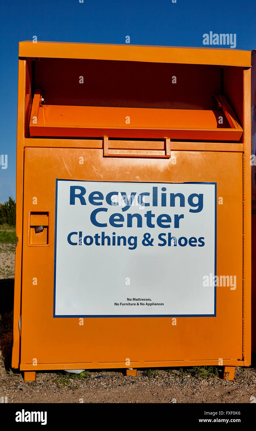 Recycling collection center bin community cleanup disposal industry Stock Photo