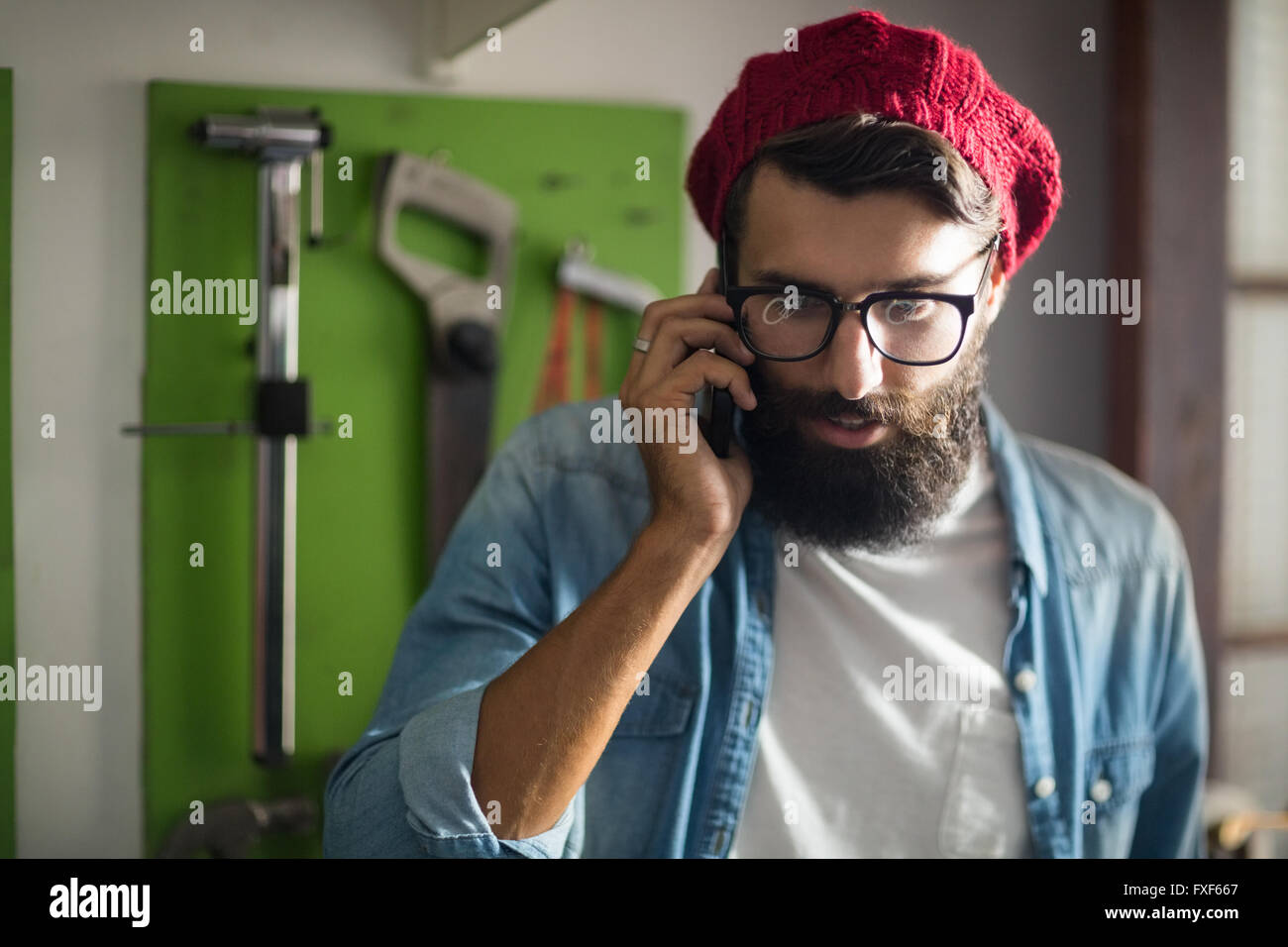 bike repair shop Stock Photo 