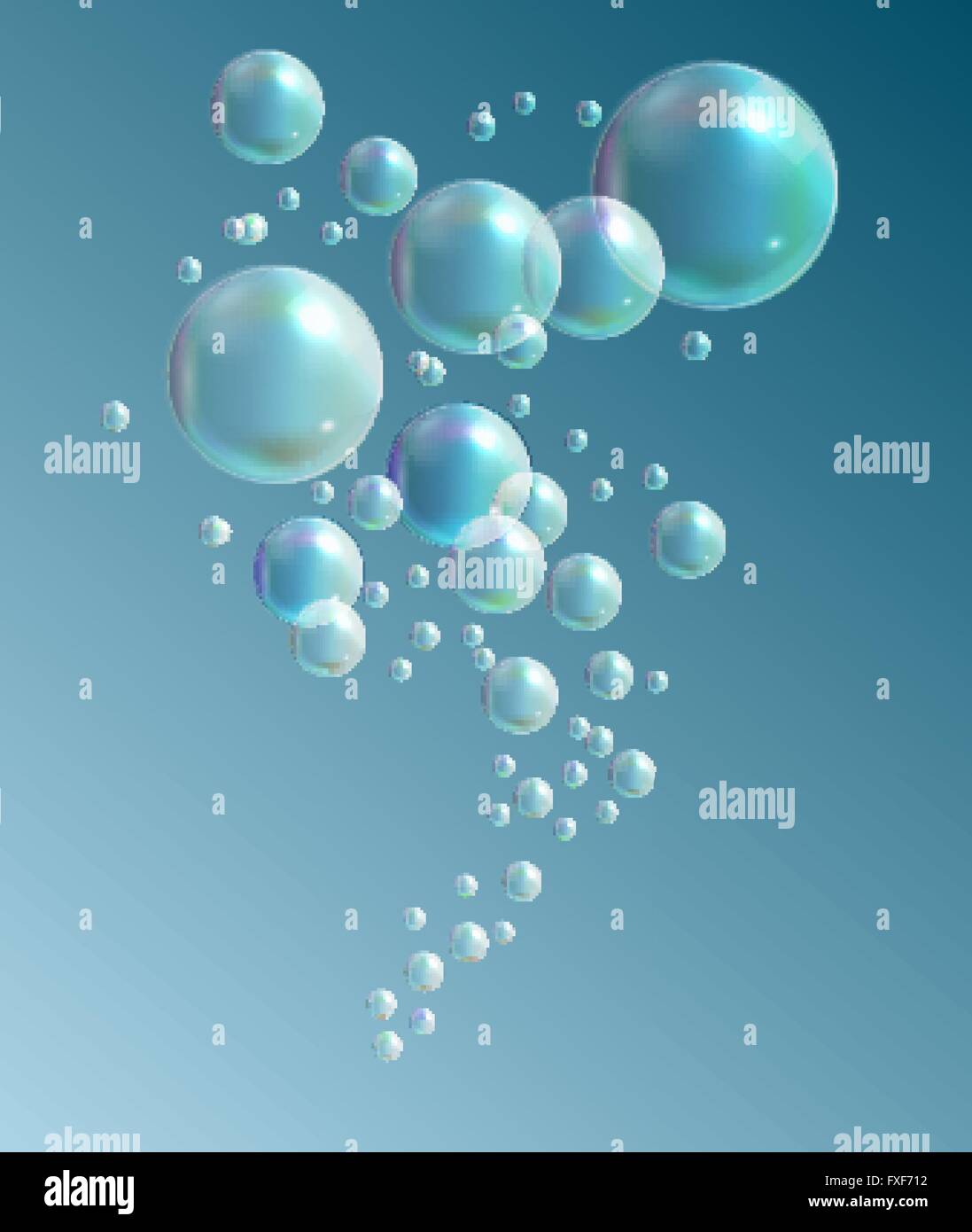 Transparent Bubbles on Dark Blue Background. Vector Illustration Stock ...
