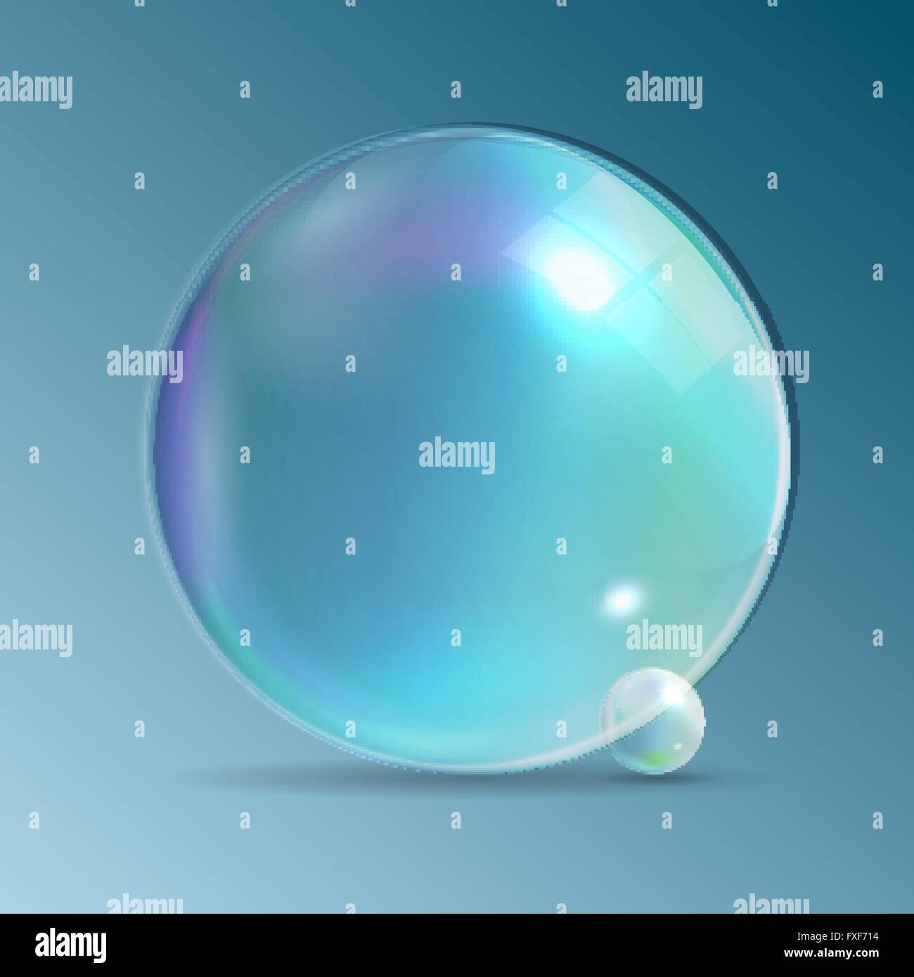 Transparent Bubbles on Dark Blue Background. Vector Illustration Stock ...