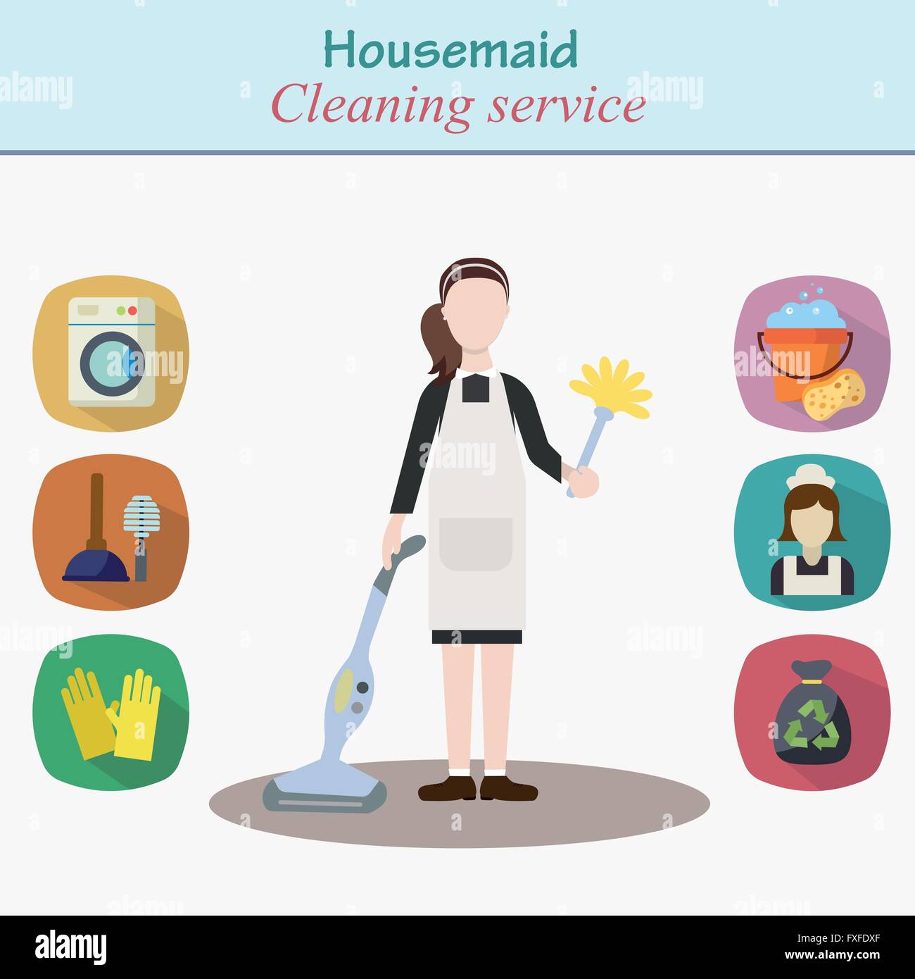 Cleaning house service - young women character Stock Vector Image & Art ...