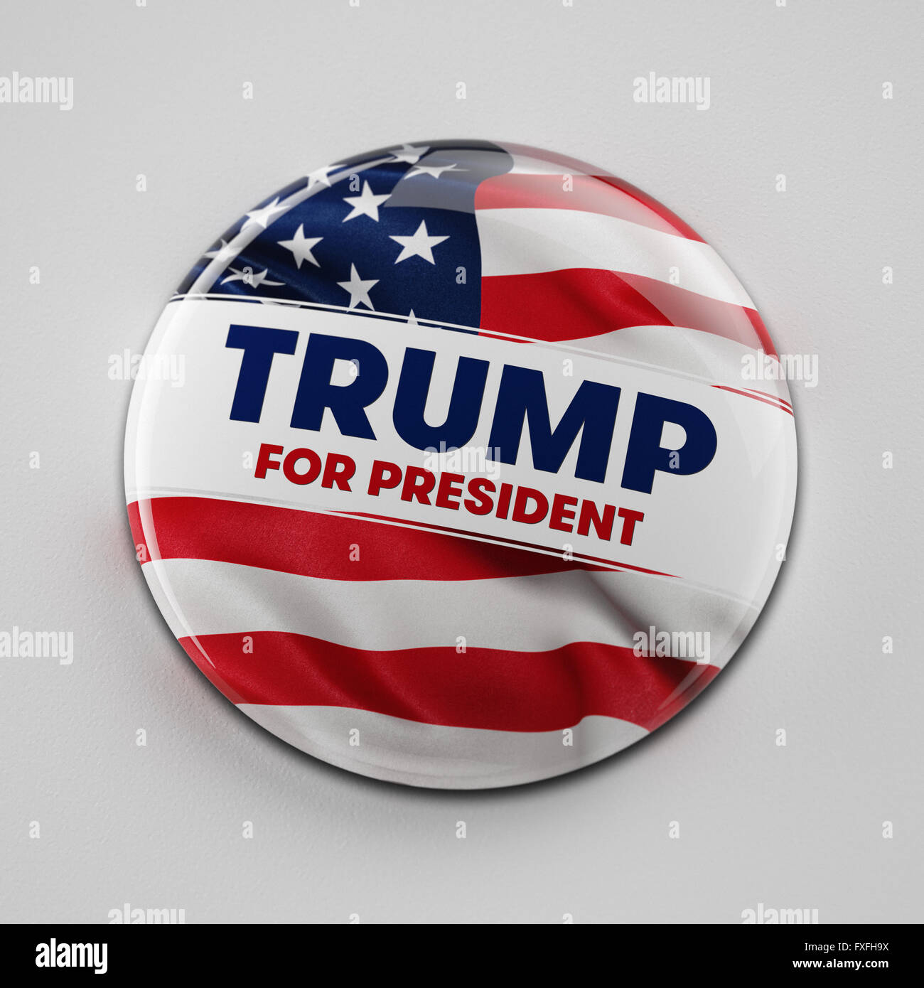 Illustration of presidential campaign button of Donald Trump Stock Photo