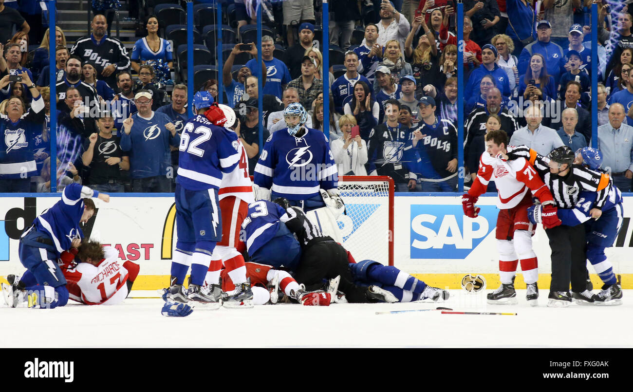 Tampa, Florida, USA. 15th Apr, 2016. DIRK SHADD Times .A brawl in the