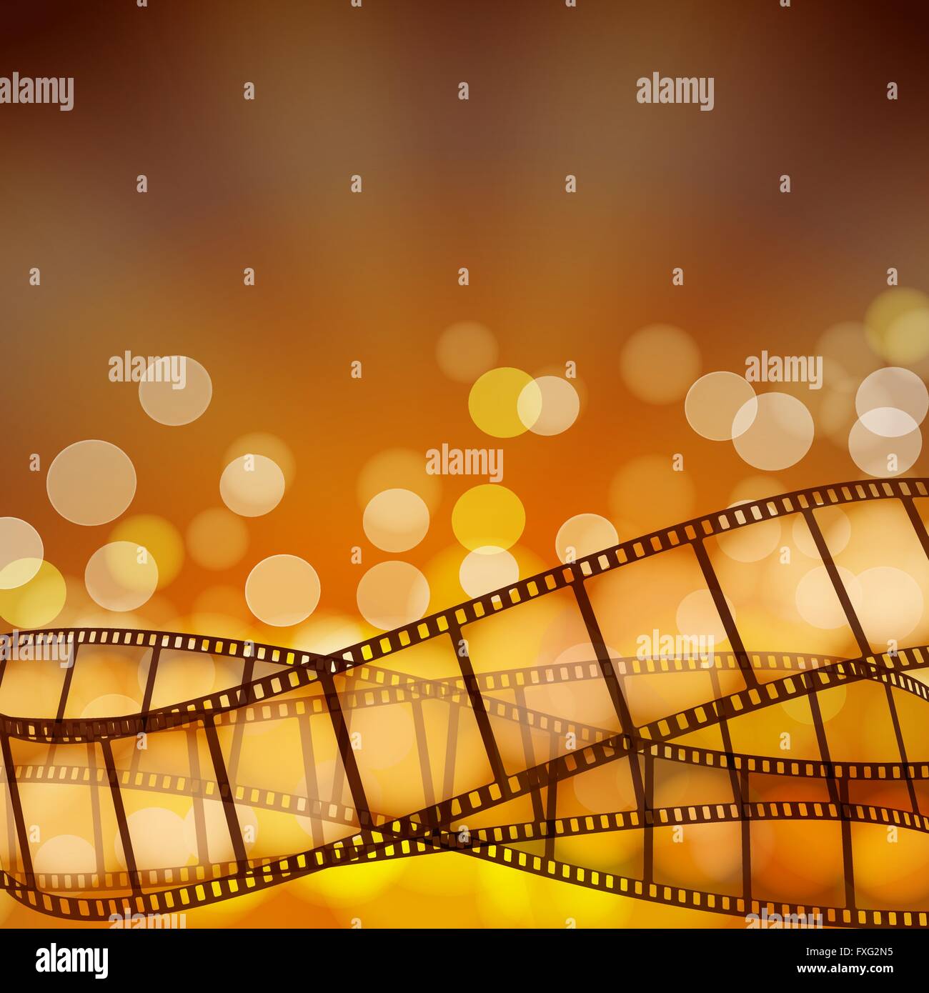 cinema background with film strips and light rays. vector illustration Stock Vector