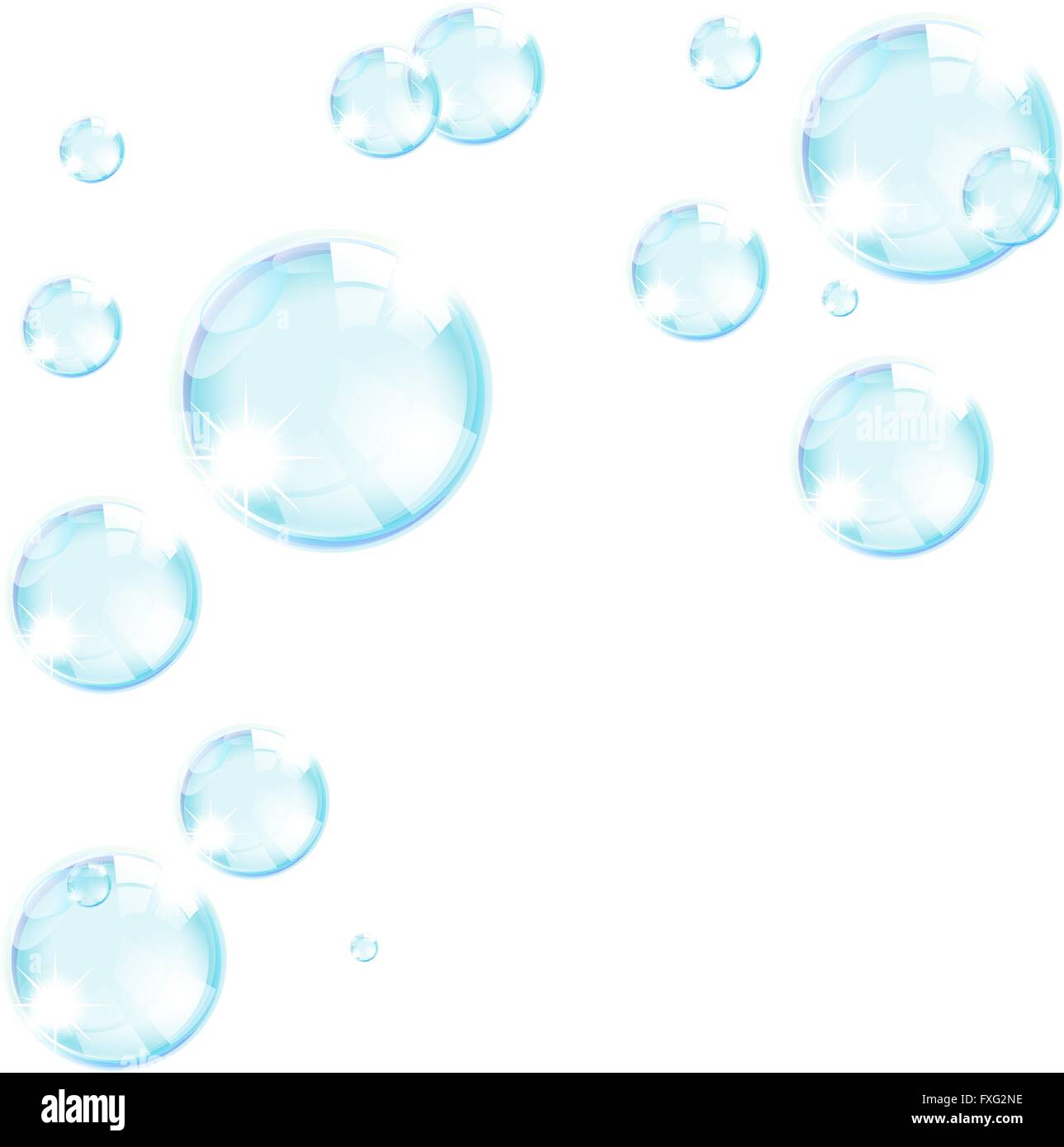 blue soap bubbles abstract background Stock Vector