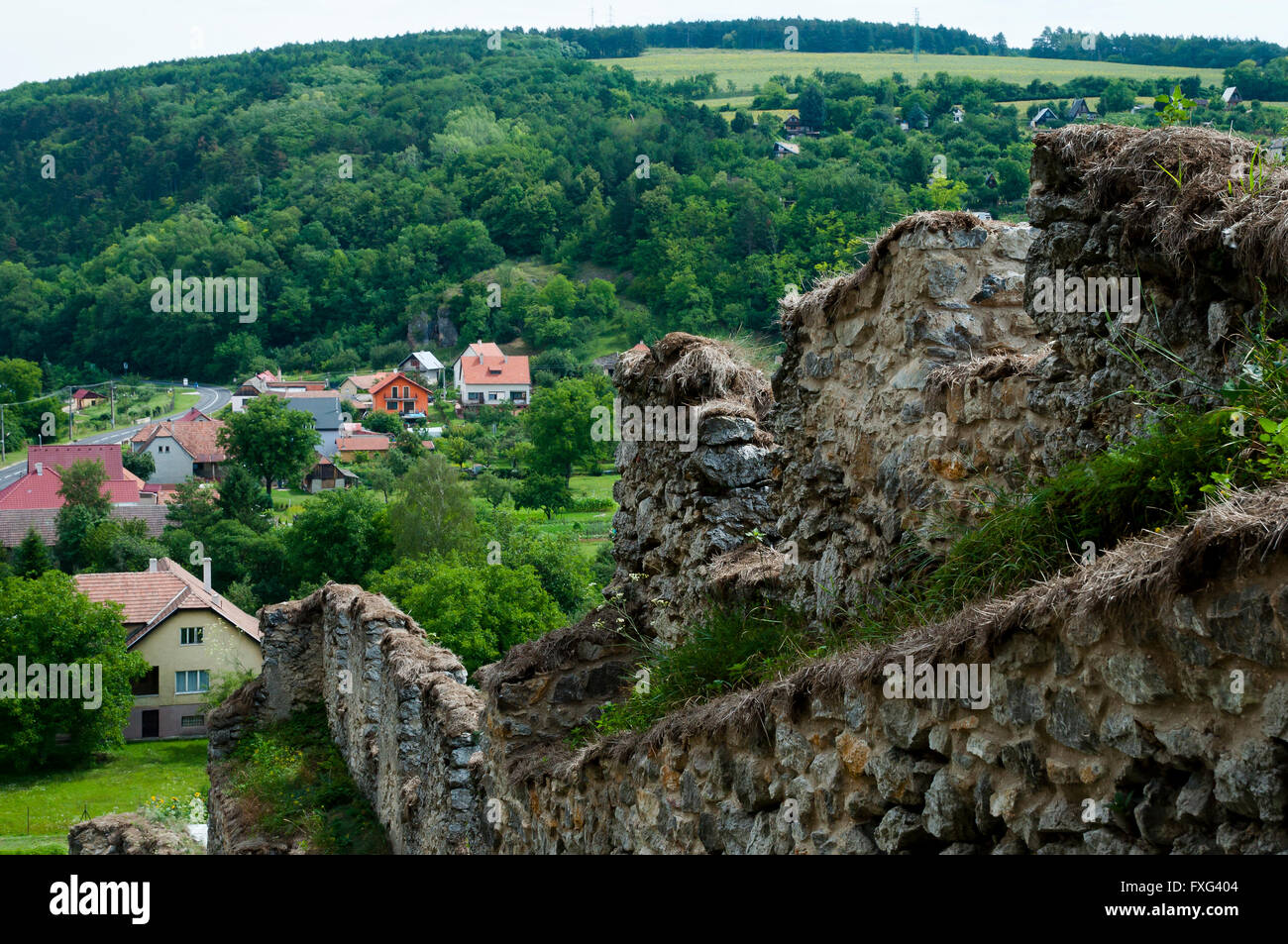 Beckov Castle Ruins - Slovakia Stock Photo